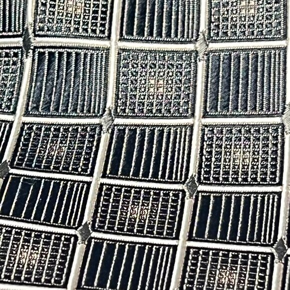 Bruno Piattelli - Men's Neck Tie - Black & Brown Squares - Pure Silk Handmade - Picture 4 of 8